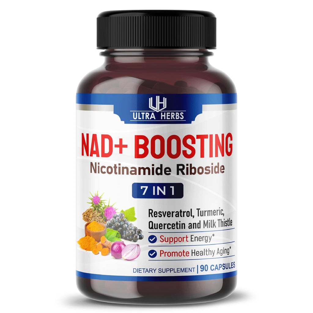 NAD+ Supplement 14300mg with Nicotinamide Riboside NR Trans Resveratrol Quercetin - Support Cellular Energy Longevity Healthy Aging *USA made & tested* (90 Count (Pack of 1))